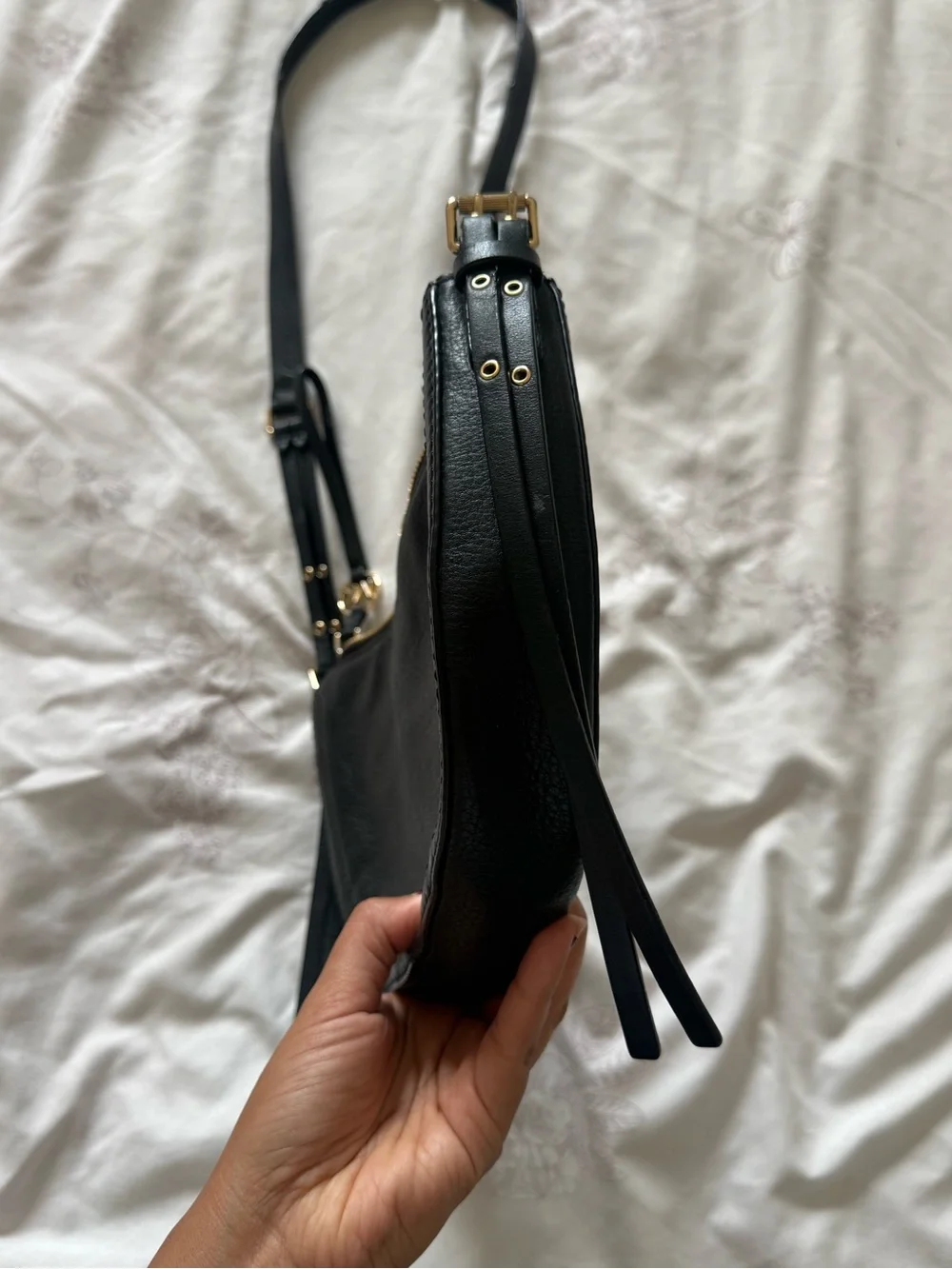 Michael Kors | Camden black pebbled messenger bag